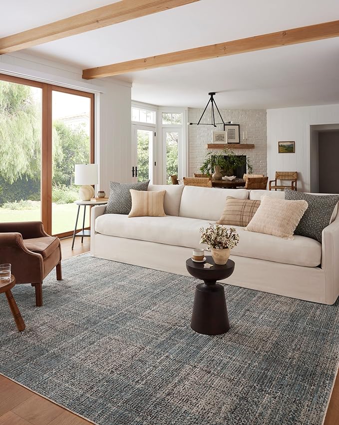 Loloi Angela Rose Ember Collection EMB-09 Denim/Charcoal 3'-6" x 5'-6" Accent Rug