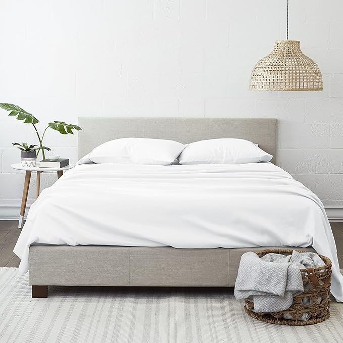 Linen Market Brushed Microfiber Full Sheet Set 4 Piece – Oeko-TEX Certified Ultra Soft & Wrinkle-Free - 16" Deep Pocket Sheets - Easy Care Full Size - White