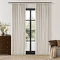 Pinch Pleated Blackout Linen Curtains 84 Inch Long for Living Room Bedroom Room Darkening Thick Linen Curtain 84 Inch Length 2 Panels Set Double Layer Boho Farmhouse Cream Ivory Natural Window Drapes