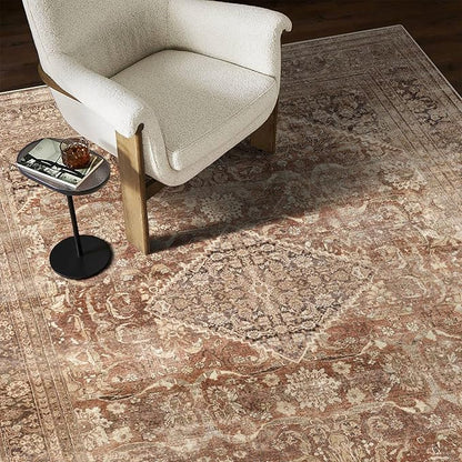 vivorug 8x10 Area Rugs for Living Room, Non-Slip Backing Washable Rug 8x10, Large Area Rug Soft Carpet for Bedroom Dining Room, Vintage, Easy Clean, Durable, Low Pile Rug Under Table, Earth Tone