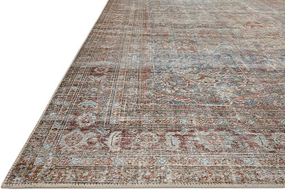 Loloi Chris Loves Julia Jules Collection JUL-05 Lagoon/Brick 2'-0'' x 5'-0'', .13" Pile Height, Accent Rug