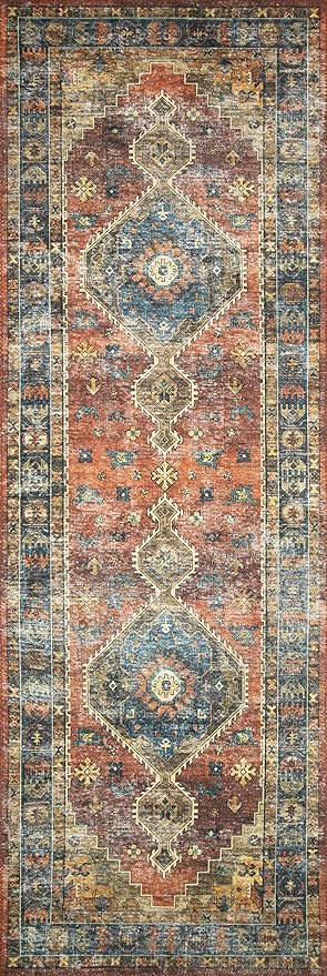 Loloi Skye Collection SKY-11 Rust/Blue 2'-0" x 5'-0" Accent Rug