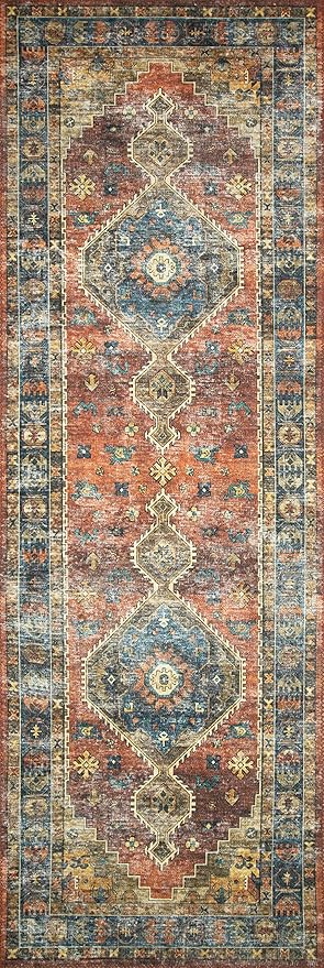 Loloi II Skye Collection SKY-07 Terracotta/Sky 2'-3" x 3'-9" Accent Rug