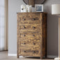 Tall 5-Drawer Dresser, Modern Wooden Storage Chest of Drawers, Dresser TV Stand, Wood Drawer Organizer with Metal Handles for Bedroom, Living Room, Hallway