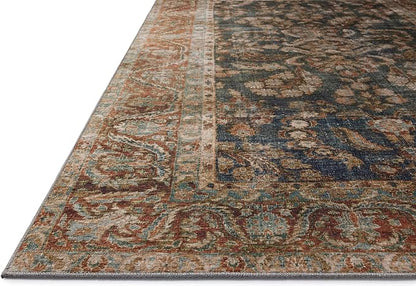 Loloi Chris Loves Julia Jules Collection JUL-10 Ocean/Spice 7'-6" x 9'-6", .13" Pile Height, Area Rug