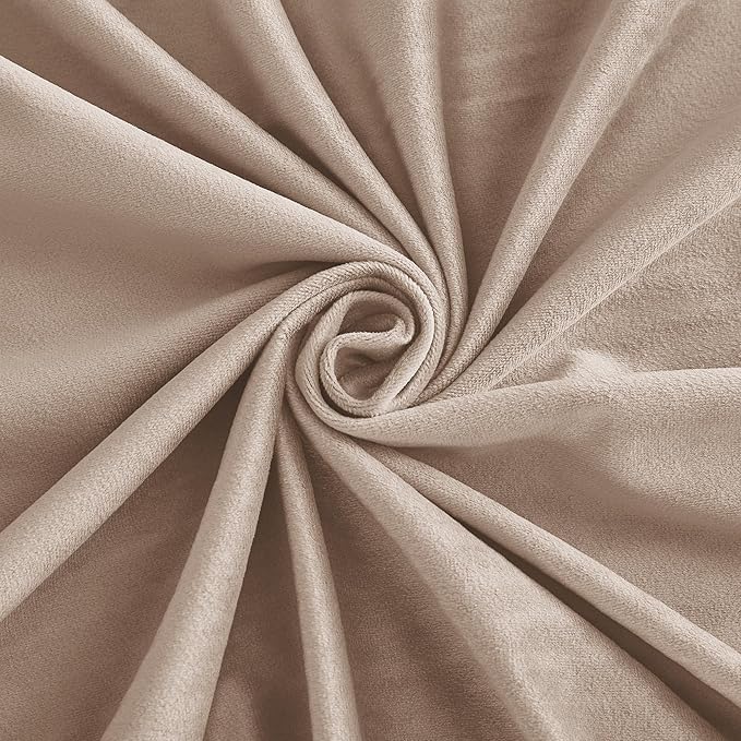 RYB HOME Velvet Curtains 72 inches Length, Back Tab & Rod Pocket Soft Fabric Curtains & Drapes for Home Office Attic Cafe Basement, Blush, W 52 x L 72, 2 Panels Set
