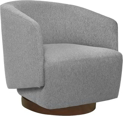 MINCETA Accent Chair,Modern Swivel Chairs for Living Room and Bedroom Reading with Wood Base,Set of 2,Performance Fabric in Gray