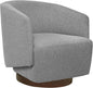 MINCETA Accent Chair,Modern Swivel Chairs for Living Room and Bedroom Reading with Wood Base,Performance Fabric in Gray