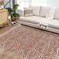 5x7 Area Rugs - Ultra-Thin Washable Rug with Non-Slip Backing, Ideal for Living Room, Bedroom, Kitchen Floor Carpet - Western Style, Easy Clean, Durable, Brown Red