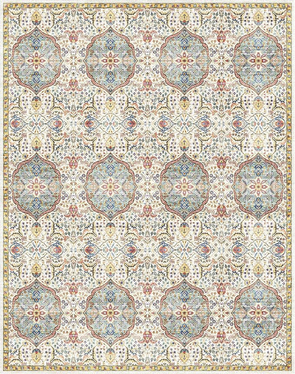 Gertmenian Indoor Bohemian Area Rug - 9x13 Extra Large, Non-Shedding, Ideal for High Traffic in Living Room, Bedroom, Entryway - Moroccan, Beige/Sand, 26830