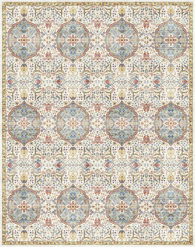 Gertmenian Indoor Bohemian Accent Rug - 3x5 Small, Non-Shedding, Ideal for High Traffic in Living Room, Bedroom, Entryway - Moroccan, Beige/Sand, 26832