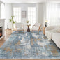 Area Rug Living Room Rugs - 9x12 Washable Large Soft Indoor Neutral Modern Abstract Low Pile Rug Carpet for Bedroom Dining Room Farmhouse Home Office - Blue Brown
