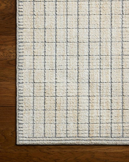 Loloi Amber Lewis Bexley Collection BEX-04 Slate/Natural 6'-6" x 9'-3" Area Rug Neutral, Textured, Living, Bedroom, Dining, Carpet