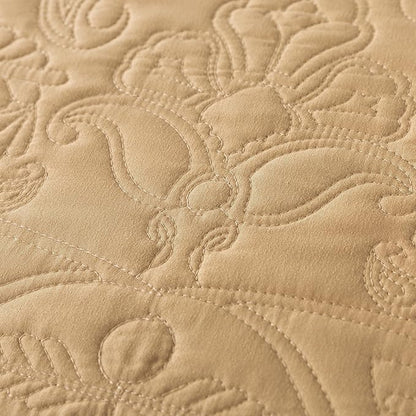 HoneiLife Embroidered Quilt King Size - 3 Pieces Microfiber Quilt Sets Lightweight Bedspreads Reversible Coverlets Retro Bed Cover Paisley Pattern Bedding Set All Season Quilts-Yellow