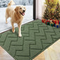 hicorfe Indoor Doormat,Front Back Door Mat Rubber Backing Non Slip Door Mats 24"x35" Absorbent Resist Dirt Entrance Doormat Inside Floor Mats for Entryway Washable Low-Profile(Green)