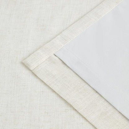 Vision Home Natural Linen Full Blackout Curtains for Bedroom Living Room Darkening Soundproof Window Curtains 102 inch Thermal Insulated Rod Pocket Back Tab Linen Drapes 2 Panels 56" Wx102 L