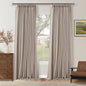 Viral Pleated Blackout Burlap 120 Inch Long Curtains Neutral Pinch Pleated Taupe Burlywood Birch Linen Double Layer 100% Black Out Curtains Soundproof Cottagecore 120 Inch Window Drapes 2 Panel