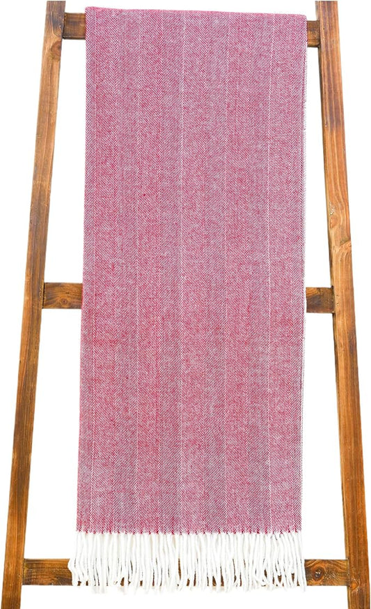 Alashan Cotton Acrylic Adirondack Herringbone Woven Throw - Throw Blanket - Brandywine