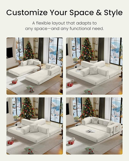 78.8" Convertible Sofa Bed,Corduroy Futon Couch with Storage Pocket,Folding Pull Out Futon Sofa,No Assembly Boneless Couch for Living Room, White | futon sofa bed, sofa, couch, loveseat, convertible sofa, boneless couch