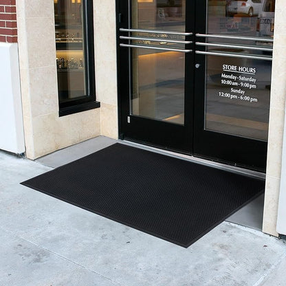 Guardian Easy Step Scraper 6X6 (69in x 69in) Indoor/Outdoor, Heavy-Duty, Solid Rubber Floor Mat,Black