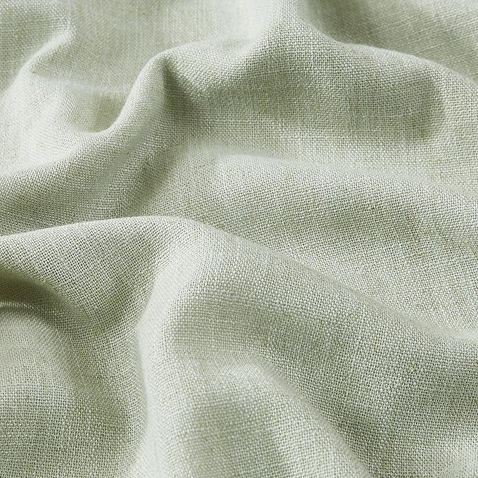Vision Home Green Linen Full Blackout Curtains 108 inch for Bedroom Living Room Darkening Soundproof Window Panels 9FT Thermal Insulated Rod Pocket Back Tab Farmhouse Drapes 56" Wx108 Lx2