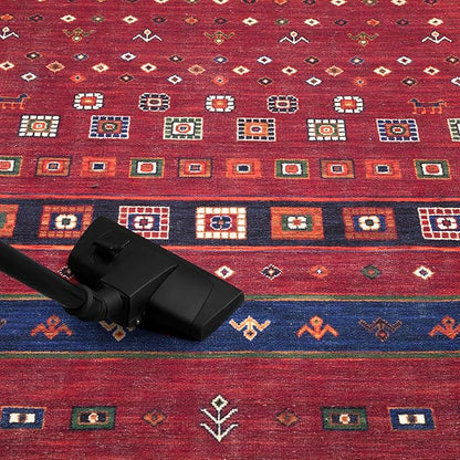 Keen Home Design 8x10 Rug - Machine Washable Area Rug with Non-Slip Backing, Ideal for Living Room, Dining Room, Bedroom - Vintage, Easy Clean, Durable, Low Pile Rug - (8' x 10')
