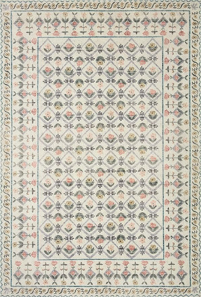 Loloi Rifle Paper Co. Eden Collection EDE-03 Lattice Ivory 2'-0" x 5'-0" Accent Rug feat. CloudPile™