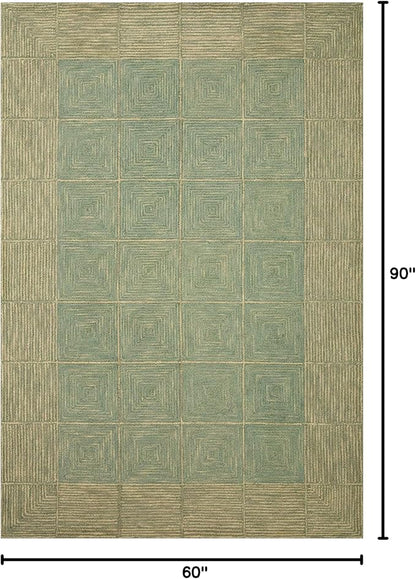 Loloi Chris Loves Julia Francis Collection FRA-02 Green/Natural 5'-0" x 7'-6" Area Rug