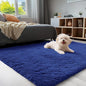 OLANLY 3x5 Machine Washable Small Bedside Rug, Soft Fluffy Shaggy Rugs for Living Room, Bedroom, Indoor Floor Carpet for Kids Girls and Boys, Preppy Dorms, Nursery, Home Decor Aesthetic, Navy Blue