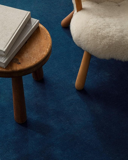 Hand-Tufted Wool Rectangle Area Rug – Soft Premium Wool Carpet for Living Room, Bedroom & Home Décor – 11X14 ft| Deep Blue – Durable, Non-Slip Backing, Handcrafted Rug