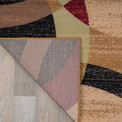Rugshop Contemporary Abstract Circles Perfect for high Traffic Areas of Your Living Room,Bedroom,Home Office,Kitchen Area Rug 5'3" x 7'3" Multi