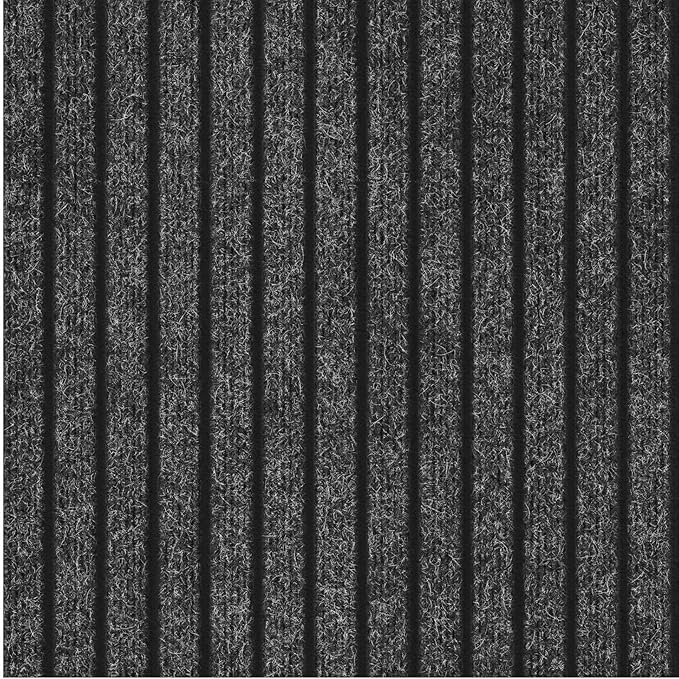 Ottomanson 2'7" x 35' Hallway Runner with Scraper Pile - Extra Durable Non-Slip Rug Mat for Indoor & Outdoor Use - Ideal for Kitchen, Entryway & Garage - High-Traffic Carpet, Black