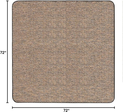 House, Home and More Skid-Resistant Carpet Indoor Area Rug Floor Mat - Black Ripple - 6 Ft X 6 Ft - Non Slip Rubber Backing, Stain Resistant, Dog Friendly, Living Room Bedroom Kitchen Entryway