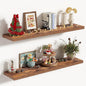 Vivelove 10 Inch Deep Floating Shelves 36 inch Long, 36 x 10 Wide Wall Shelves with Invisible Brackets, for Bedroom Bathroom Living Room Kitchen Office, Farmhouse Home Decor, Set of 2, Rustic Brown