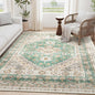 zesthome 5x7 Area Rugs - Ultra-Thin Washble Rug, Stain Resistant Anti Slip Backing Rugs for Living Room,Bedroom, Vintage Home Decor Area Rug (Green/Brown,5'x7')
