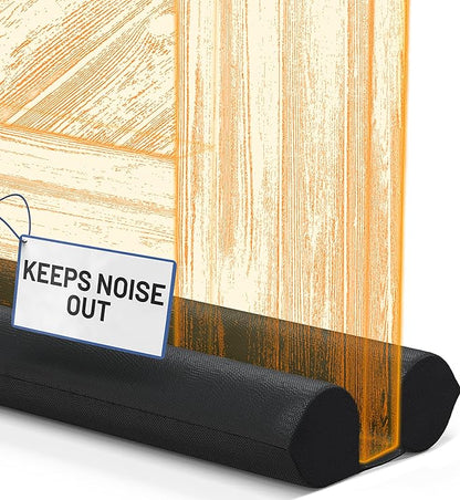 Everlasting Comfort 2 Sided Under Door Draft Stopper for Bottom of Doors - Quick Install, Keeps Heat In & Cold Air Out - Sound Proofing Foam Strip Gap Filler, Noise Blocker for Interior -Fits 30"-36"W