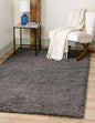 Unique Loom Solid Shag Collection Area Rug (5' 1" x 8' Rectangle Graphite Gray)