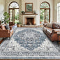 9x12 Large Area Rugs for Living Room Ultra-Soft Washable Rug Vintage Distressed Non-Slip Low Pile Stain Resistant Carpet for Bedroom Dining Room Kitchen Office
