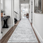 Runner Rug 2'6" x 14' Washable Non-Slip Runner Rugs for Kitchen Bathroom Laundry Room Vintage Ultra Thin Runners for Hallway Entryway Grey