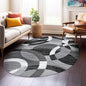 Rugshop Gray Modern Geometric Oval Rug, Abstract Circles, High-Traffic, Non-Shedding, for Living Room, Bedroom and Home Office, 5' x 7' Oval