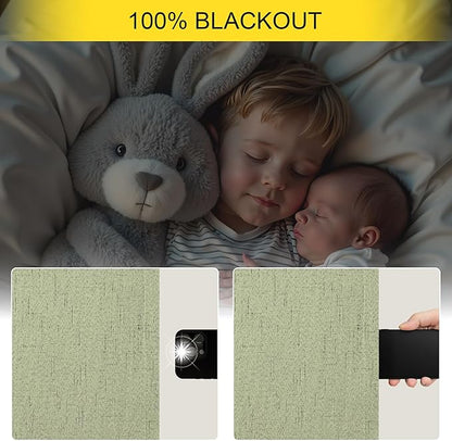 Nursery Blackout Curtains for Baby Girls Room Boys Bedroom Boho Cottagecore Cottage Core Home Decor Sage Green Curtains for Living Room 90 Inches Long 2 Panel Set Light Sage Pale Grey Green Gray Drape