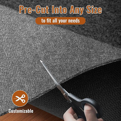Felt Rug Pad, 10 x 14 Ft Rubber Non-Slip Rug Pad Gripper, Keep Rugs Secure and in Place, Extra Strong Under Carpet Mat Cushion - for All Floors