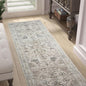 jinchan Runner Rug 2x5 Machine Washable Hallway - Vintage Floral Non-Slip Low-Pile Soft Ultra-Thin Kitchen Rug Distressed Carpet Runner for Farmhouse Bedroom Entryway Laundry Room(2x5ft, Taupe)