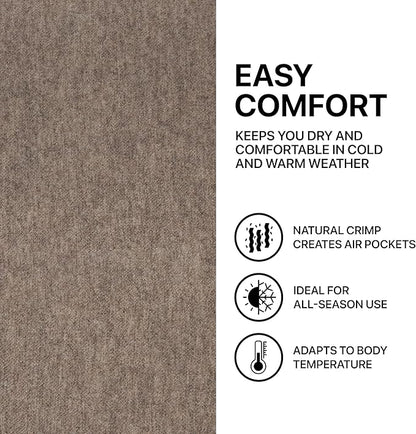 | Wool Blanket/Throw | 100% New Zealand Wool | Perfect for Home and Outdoors | Virgin Wool Throw with Fringes 67"x79" (170 x 200 cm)