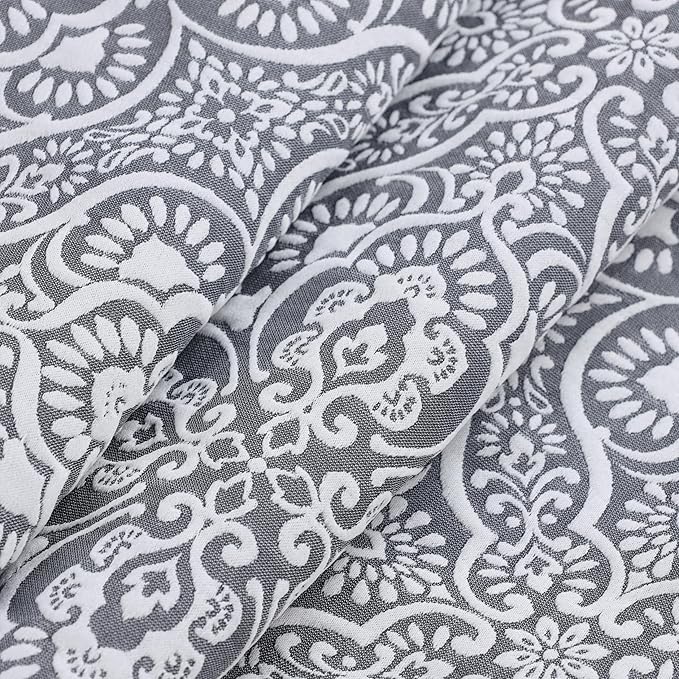 Superior 3 Piece Bedspread Set, Home Bed Decor, Decorative Bed Spread, 2 Pillow Shams, Medium Weight Blanket, Floral Matelasse Coverlet, Bedding Essentials, Enzy Collection, Queen, Charcoal
