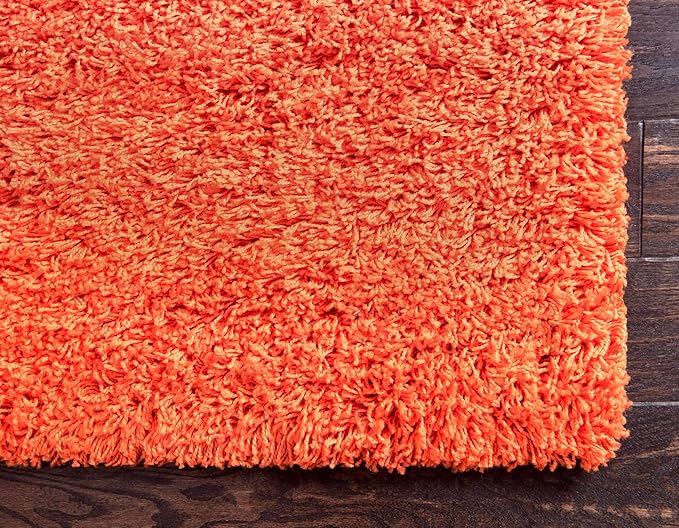 Unique Loom Solid Shag Collection Area Rug (2' 2" x 3' 1" Rectangle, Tiger Orange)