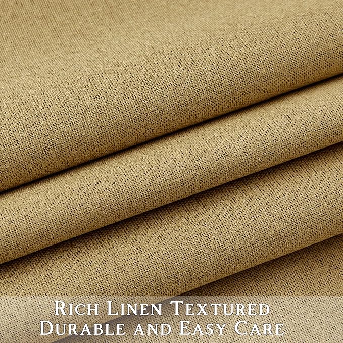 ChrisDowa 100% Blackout Mustard Yellow Solid Curtains 63 Inches Long 2 Panels for Bedroom Living Room,Farmhouse Room Darkening Thermal Insulated Soundproof Grommet Top Window Treatment Drapes,52x63