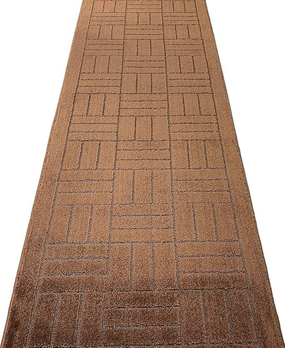 Custom Length Hallway Runner Rug,Slip Resistant,Bricks Brown, 26 Inch X 31 feet, Sold and Priced Per Foot
