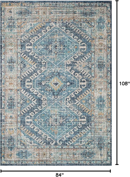 Loloi Skye Collection SKY-03 Denim/Natural 7' x 9' Oval Area Rug