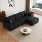 96" Sectional Couches for Living Room Modern Modular Sofa with L-Shape Couchs Upholstered Boneless Couch Deep Seat Sectional Couch with Chaise (Black, 96" Right Facing Chaise+2Seaters)